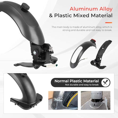 Garde-boue arrière pour Ninebot Max G30 avec feu stop Gris