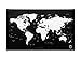 Black and White World Map Unique Design Poster Print Traveler