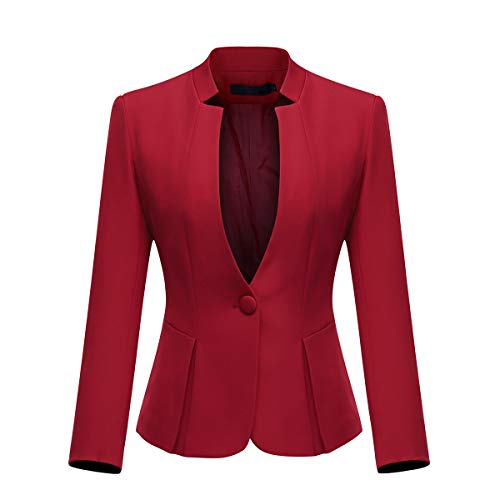 YUNCLOS Women's Business Office 1 Button Blazer Jacket and Pants Suit Set3