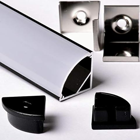 Aftertech® Perfil de Aluminio para Tiras LED con Cubierta Opaca y Clips de Fijación Cover