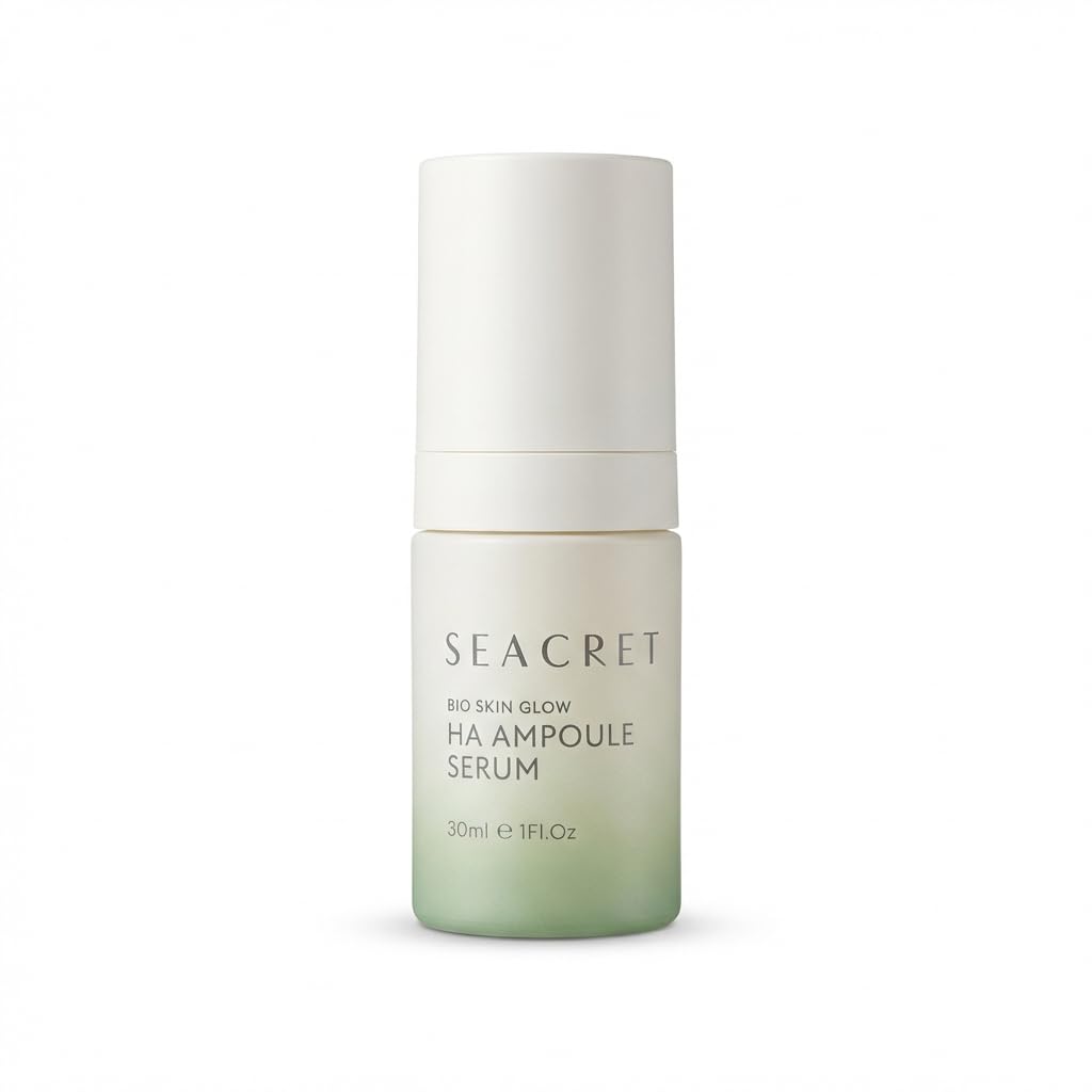 SEACRET Bio Skin Glow 4D Hyaluronic Acid Serum for Face - Glass Skin Hydrating Ampoule with Peptides & Fermented Dead Sea Minerals, Non-Sticky, Fast-Absorbing, 1 Fl Oz