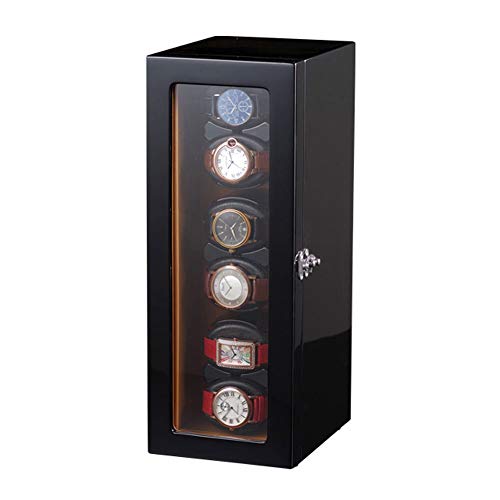 ZCY Wooden Watch Winders for Automatic 6 Watches, Quiet Motor and 5 Mode, Adjustable PU Watch Pillow
