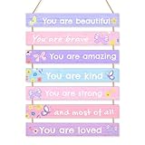 Beinou Girls Room Decor Colorful Inspirational Wall Decor Room Decor for Teen Girls Durable Kids for Nursery Playroom Bedroom,Purple Butterfly