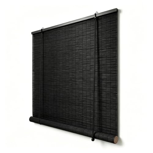 Estor Enrollable de Bambú for Exterior y Terraza, Persiana de Bambú for Ventana y Puerta, Cortina Enrollable Exterior Clásica, Protección Solar y Privacidad(65 * 100cm)