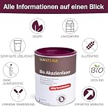 Sanatura Akazienfaser Pulver Bio – 300 g – wertvoller Ballaststofflieferant aus Akazienfasern - lösliche Ballaststoffe - vegan, glutenfrei und fructosefrei – gut verträglich