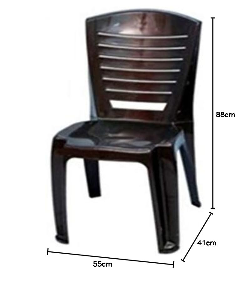 Image of Nilkamal Plastic Chair for Living room |Set of 2 | 3 Year Warranty | For Home, Living Room, Outdoor | Weather Brown Colour | CHR4025