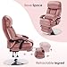 BarberPub Pedicure Chair, 360° Rotating Lifting Facial Beauty Spa Chair,Adjustable Tattoo Salon Spa Esthetician Beauty Equipment 3571 (Fabric, Pink)