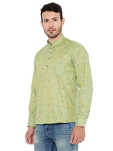 Image of Maharaja Linen Regular Short Kurta with Ful Sleeves for Men