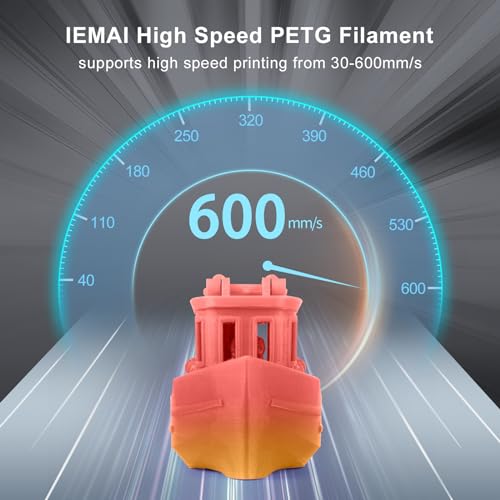 Image of IEMAI Translucent PETG Filament 1.75mm 2KG Bundle, Dual Color Gradient 3D Printer Filament 1kg Spool 2 Rolls (Blue-Purple & Pink-Yellow) for Lampshades, Artwork & Home Decor