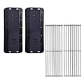 Votenli P9350A Porcelain Steel Heat Plate Shield and 67241 Cooking Grids Replacement for Dyna-Glo,Master Forge MFA350BNP, MFA350CNP,MFA350BNN,DGP350NP,DGP350SNP-D