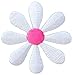 Produktbild Patch Blüte Klein Blume Weiß mit Pink Aufnäher Bügelbild Größe 3,5 x 3,5 cm