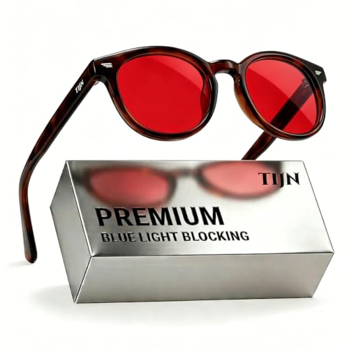 Image of TIJN Blue Light Blocking Glasses Men Women Vintage Thick Round Rim Frame Eyeglasses