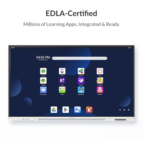 Image of Smart Board, 75 inch Interactive Whiteboard with Google EDLA, Built-in Digital Whiteboard, Wireless Casting, Split-Screen & Unlimited Canvas for Business and Education (Wall Mount Included)