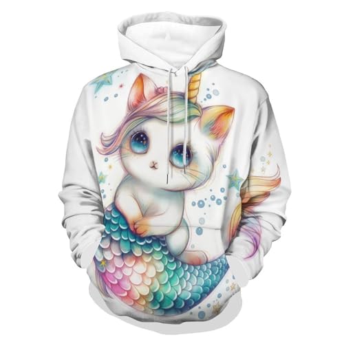 Sweatshirt sirène licorne pour cocooning et sorties décontractées en hoodie manches longues S