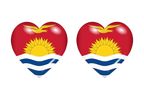 Akachafactory 2X Autocollant Sticker Drapeau Coeur Kir Kiribati