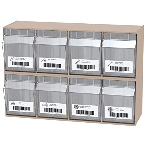 Akro-Mils TiltView Plastic Storage Cabinet with 4 Tilt Out Bins, Horizontal Plastic Parts Organizer, Teacher Toolbox, and Office Supply Organizer, 23-5/8" W x 8-3/16" H x 6-3/4" D, Stone by Akro-Mils - Image 9
