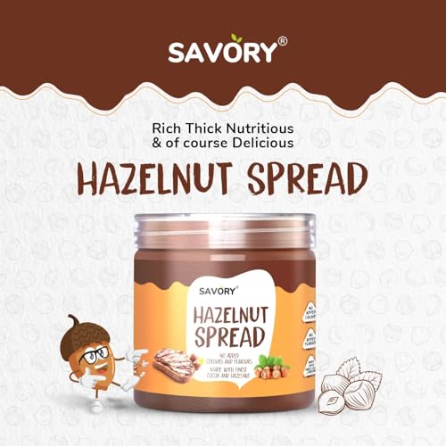 Image of Savory Chocolate Hazelnut Spread (400g) | Smooth, Creamy & Delicious | Made with Finest Cocoa & Hazelnuts | No Added Colors & Flavors | Ready to Eat | Chocolate Spread