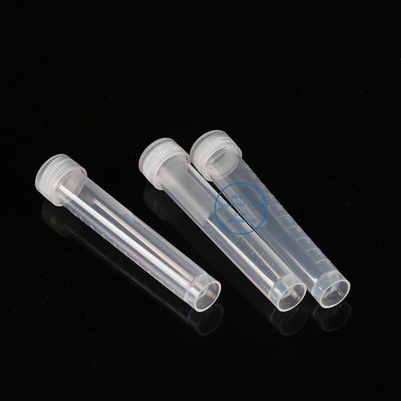 Provetta da laboratorio graduata da 10 ml 100 pezzi 200 pezzi 300 pezzi 500 pezzi Provetta in plastica Cryovial Provetta for congelamento criogenico con tappo bianco(10ml 500pcs)