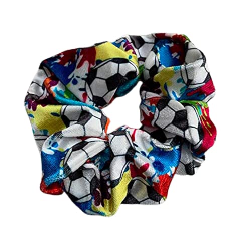 Soccer Scrunchie, Soccer Hair Accessories, Premium Velvet No Crease Soccer Hair Scrunchies Gift for Girls image 3