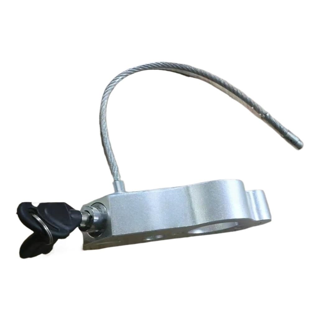 Hdrtcbu Silver Chain Lock Motorcycle Handlebar Helmet Lock Anti-Theft Security Brake Handle Imitating Steal Motorbike Lock(Silver)