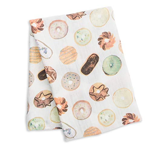 Lulujo Baby Swaddle Blanket| Unisex Softest Bamboo Viscose Muslin Swaddle Blanket| Neutral Receiving Blanket for Girls & Boys 47in x 47in Donuts by Lulujo - Image 5