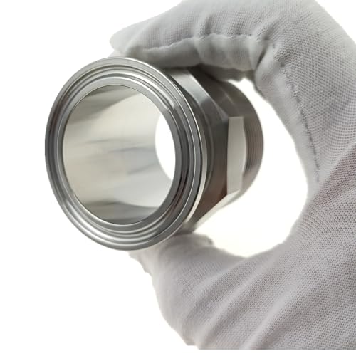 Geife Tri Clamp to NPT Male Threaded Straight Adapter Sanitary Tube Fitting 304 Stainless Steel (1.5