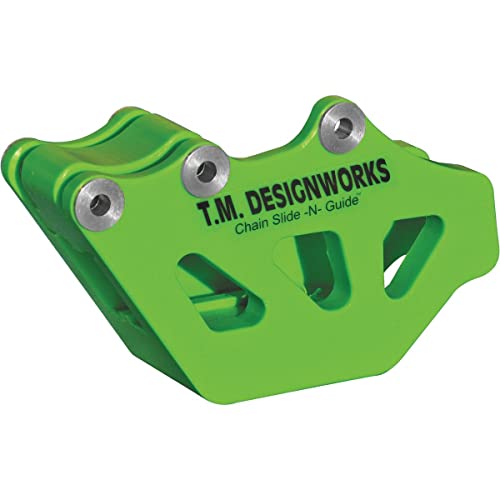 T.M Design Works FACTORY EDITN REAR CHAIN GUIDE Driveline Rear Chain Guide with Powerlip Rollers GRN- RCG-KX2-GR