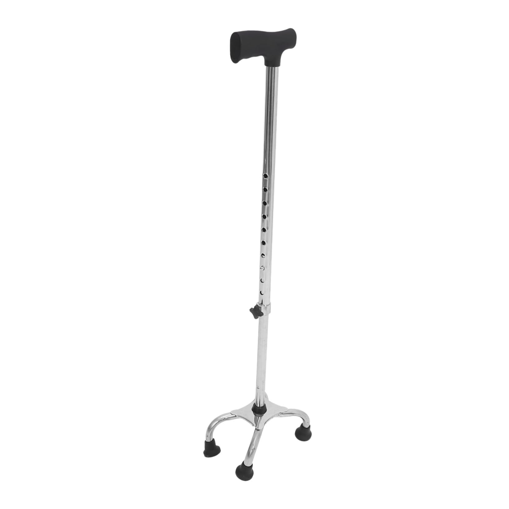 Bastón Ergonómico Ajustable Antideslizante para Caminar con Base Plana de Cuatro Patas y Soporte Adicional, Adecuado para Uso Interior y Exterior por Hombres y Mujeres
