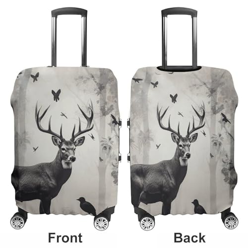 Hunting Silhouette of Deer Luggage Cover, Elastic Luggage Protector Fits 19-32in Suitcases, Washable & Anti-Scratch Suitcase Cover for Men Women S3