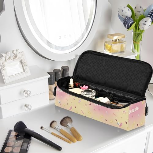 Bolsa de viaje Yuiboo para herramientas de cabello con diseño pastel Drizzle Sweet, resistente al calor, con compartimentos interiores miniatura 7