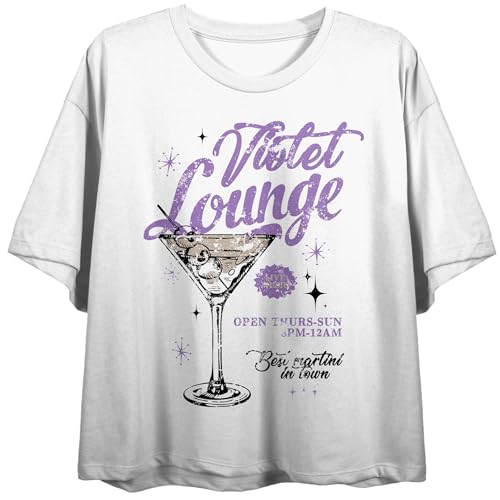 Violet Lounge Martini Women's White Cropped Tee
