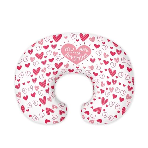 Hechitok Pink Heart Nursing Pillow Cover, Premium Quality Soft Breast Feeding Pillow Covers Great for Breastfeeding Moms