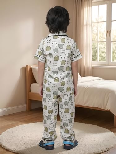 Image of POLKA TOTS 100% Pure Cotton Half Sleeve Night Suit for Kids, Girls & Boys | Cotton Pyjama Set | Unisex Night Dress for Children | Night Suit for Girls |Sleepwear for Kids | Winter Night Dress for Boys