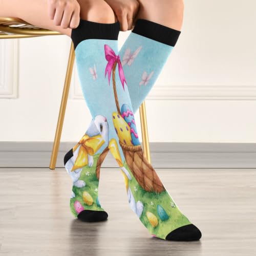 Image of Wusikd Halloween Black Cat Compression Socks for Women and Men Circulation Pumpkin Long Socks for Athletic Running 1