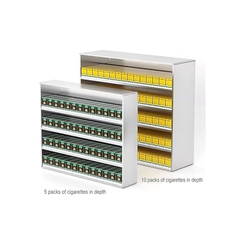 Présentoir à cigarettes mural compact avec étagères de rangement claires - 4