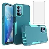 Asuwish Phone Case for OnePlus Nord N200 5G with Screen Protector Cover and Slim Hybrid Dual Layer Cell Accessories Protective One Plus N 200 G5 1 Plus 200N 1plus One+ 1+ N2005G 2021 Women Men Teal