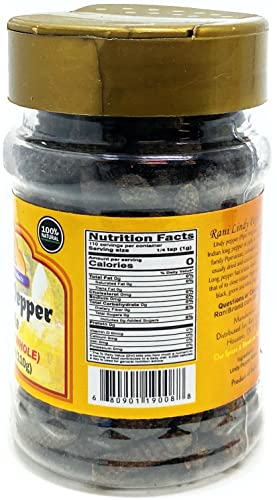 Rani Lindy Pepper Whole (Long Pepper, Piper Longum, Pipli) 3.88Oz (110G) Pet Jar ~ All Natural | Gluten Friendly | Non-Gmo | Vegan | Indian Origin #TOP6