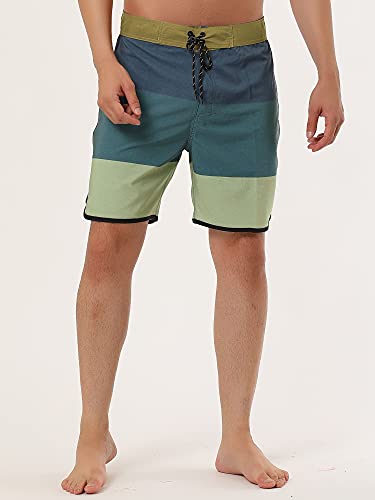 Lars Amadeus Men's Striped Beach Shorts Color Block Swimming Drawstring Board Surfing Shorts2