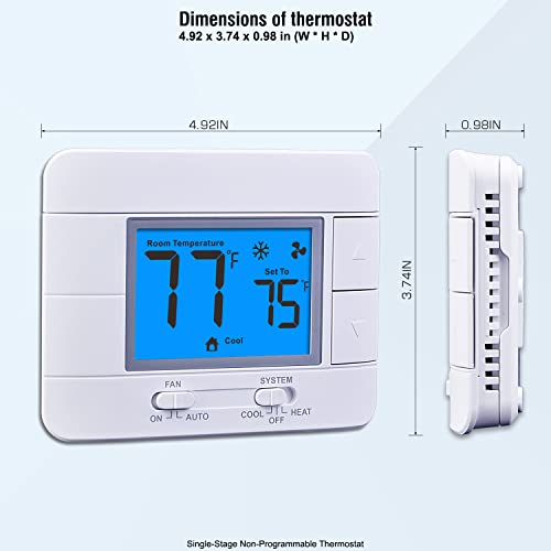 image for Garystat Upgraded Digital Non-Programmable Thermostat for Home 1 Heat/