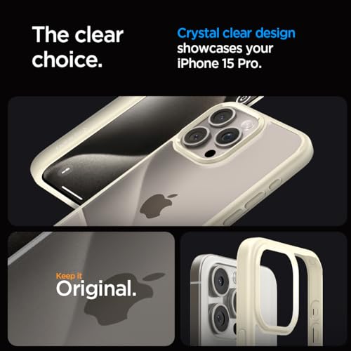 Image of Spigen for iPhone 15 Pro Case, Ultra Hybrid [No Magnet Ring][Anti-Yellowing] - Mute Beige