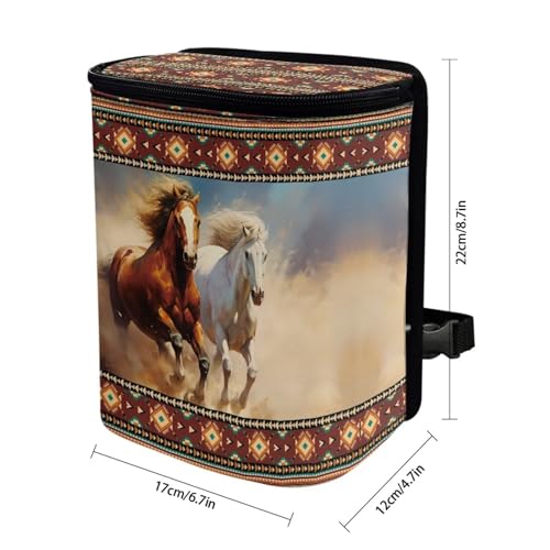 Image of DISNIMO FWestern Horse Car Trash Can Bin Cute Car Garbage Can Leakproof Car Accessories Trash Bin Car Dustbin Organizer Container for Car Office Home