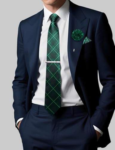 Image of DiBanGu Silk Zipper Ties for Men, Formal Pre-tied Necktie