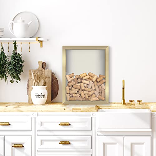 Image of Americanflat 11x14 Shadow Box Frame with Shatter-Resistant Glass - Silhouette Collection - Large Shadow Box Display Case for Tabletop and Wall Display - Gold with Soft Felt Back