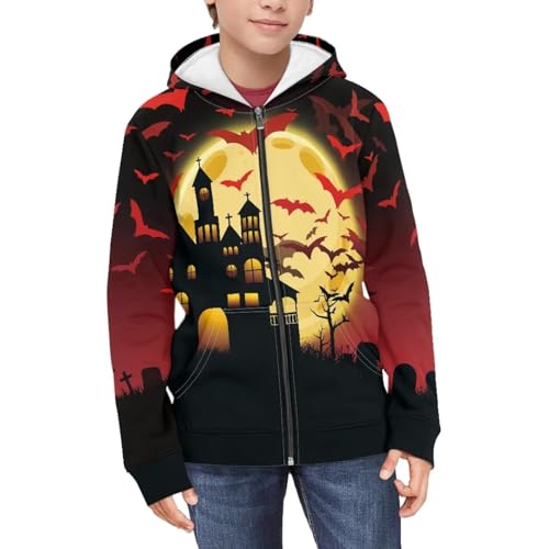 Girls Boys Full Zip Up Hoodie 6-16T Casual Sweatshirt Crewneck Long Sleeve Hooded Jacket Soft Fall Winter Outerwear3