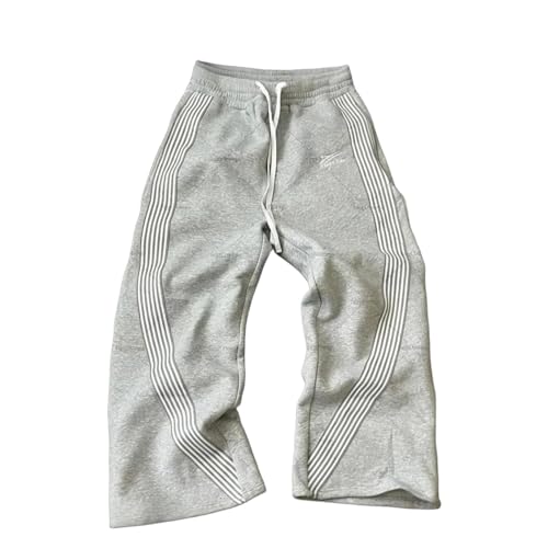 Pantalon de sport pour homme droit ample rayures colorées décontracté