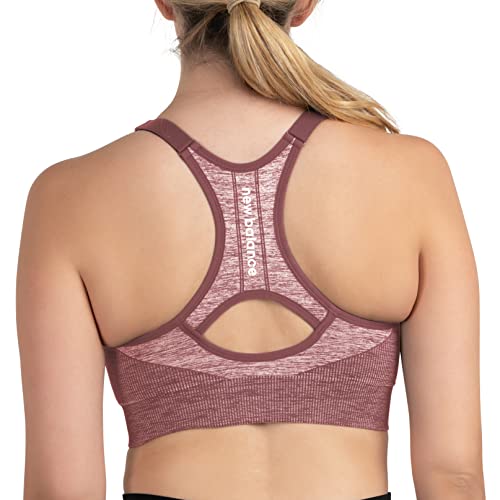 New Balance Women's Seamless Heather MID Impact Adjustable Sport Bra with Removable Pads