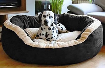 KOZI Pet Cozy Polyster Filled Soft Dual Color Dog/Cat Bed (Black) - for Cat