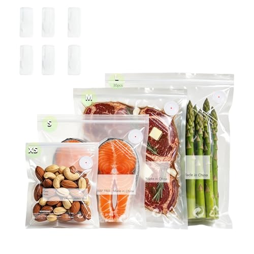 Universal Reusable Vacuum Sealer Bags for Food – 30 Pack 11.8 * 13.4 Inches, Compatible with Most Handheld Vacuum Sealers, Ideal for Sous Vide,Food Storage, Freezer
