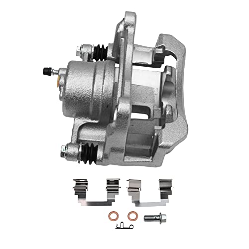 Image of Detroit Axle - Front Brake Calipers for 2003-2008 Toyota Corolla Matrix | Pontiac Vibe 2004 2005 2006 2007 Disc Brake Calipers w /Bracket Replacement [Metal Piston Only Option Available]