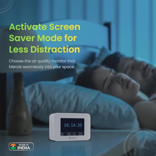 Image of Prana Air Cair+ Indoor Air Quality Monitor for Home, Office or School [AQI, PM2.5, PM10, CO2, TVOC, HCHO, Temperature, Humidity] Portable, WiFi + Mobile & TV App Enabled